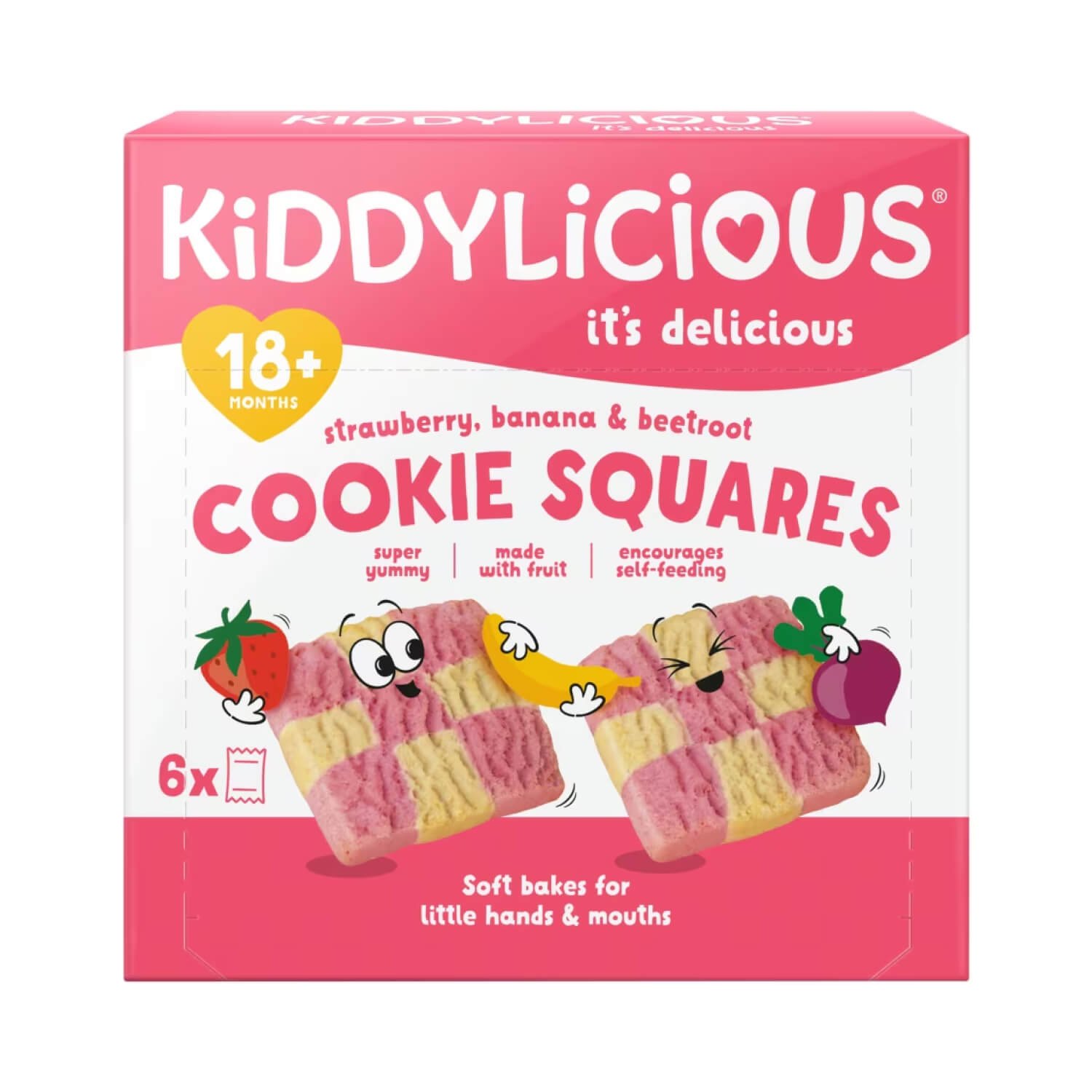 Печиво Kiddylicious cookie squares полуниця, банан, буряк