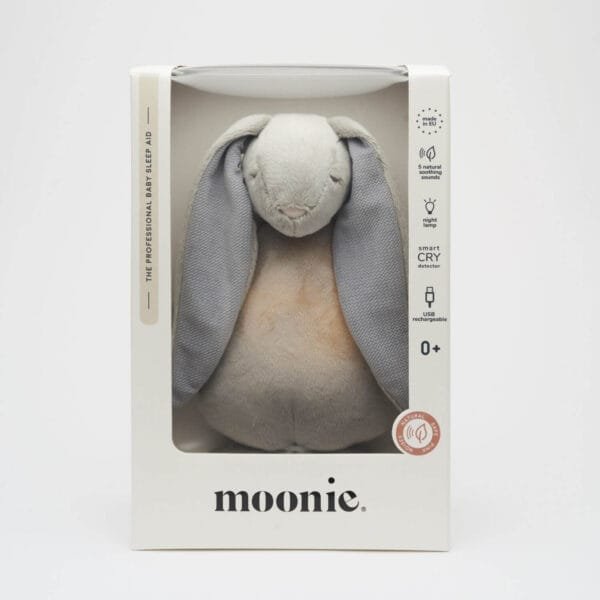 Співаючий зайчик з нічником Moonie silver