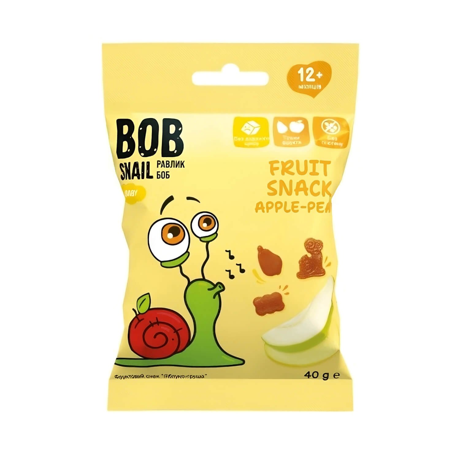 Снеки Bob snail яблуко-груша 40 гр.
