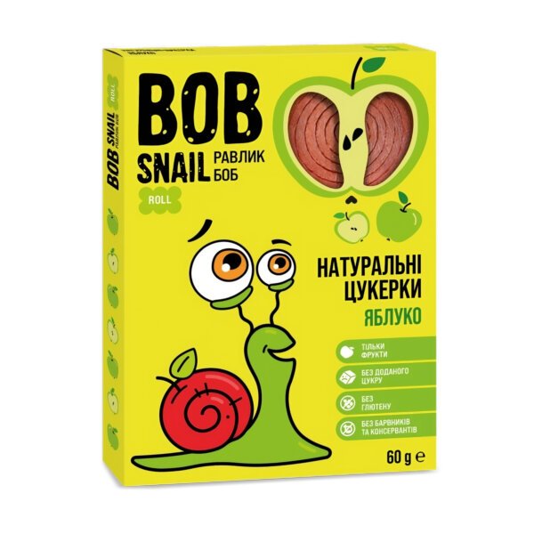 Цукерки яблуко 60 гр. Bob Snail