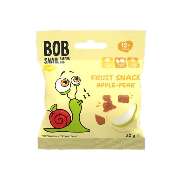 Снеки Bob snail яблуко-груша 20 гр.