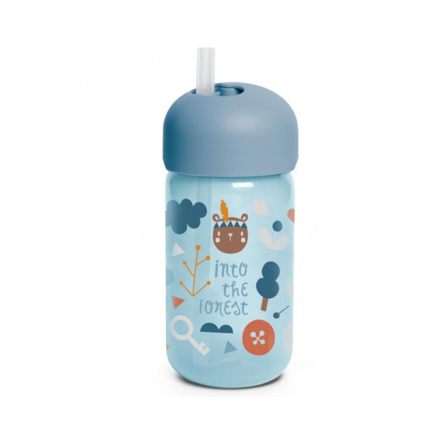 Пляшка із трубочкою, “Лісові історії”/блакитна Suavinex