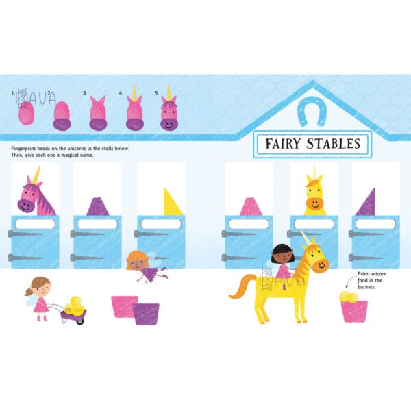 Пальчикова розмальовка Fingerprint activities: unicorns and fairies