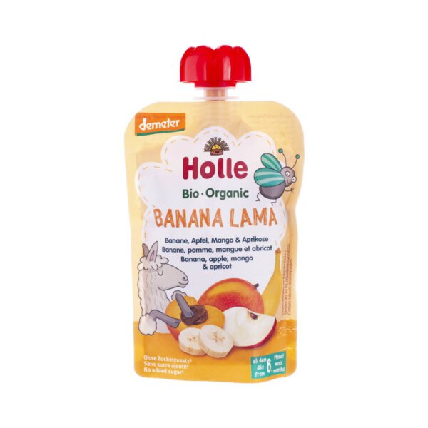 Пюре банан, яблуко, манго та абрикос органічне Holle