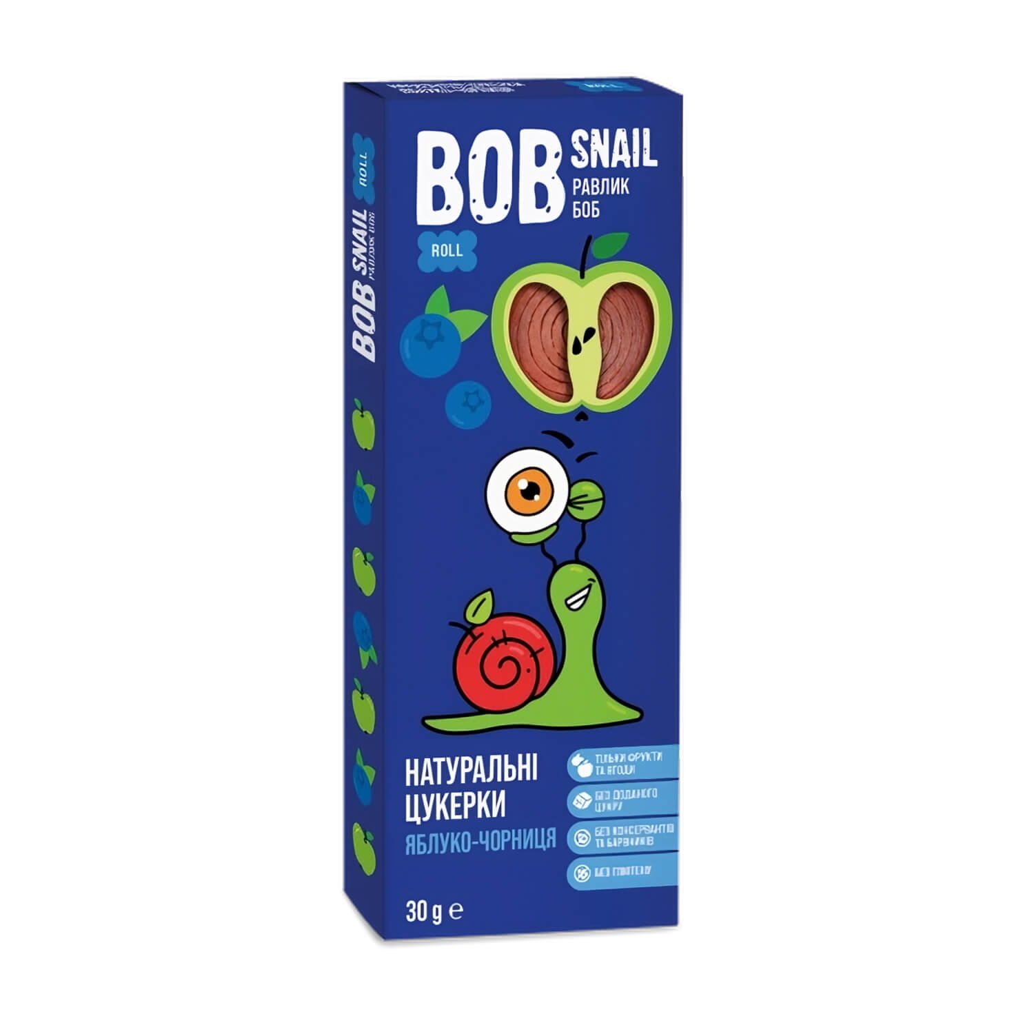 Цукерки яблуко-чорниця 30 гр. Bob Snail