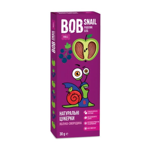 Цукерки яблуко-смородина 30 гр. Bob Snail